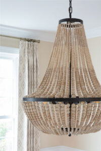 Chandelier with light wood accents